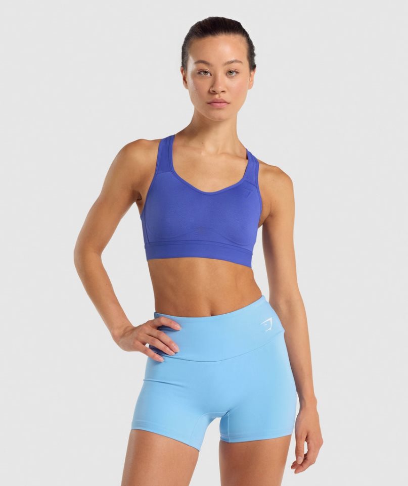 Staniki Sportowe Gymshark Lekkie High Support Damskie Niebieskie | PL 376TRN